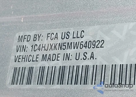 2021 Jeep Wrangler Unlimited Sport Rhd 4X4 z USA, uszkodzony, nr VIN 1C4HJXKN5MW640922